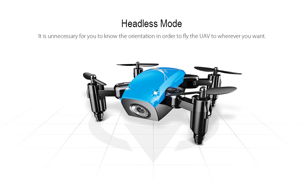 S9 Micro Foldable RC Quadcopter RTF 2.4GHz 4CH 6-axis Gyro / Headless Mode / One Key Return - Blue WiFi FPV 0.3MP Camera + Altitude Hold