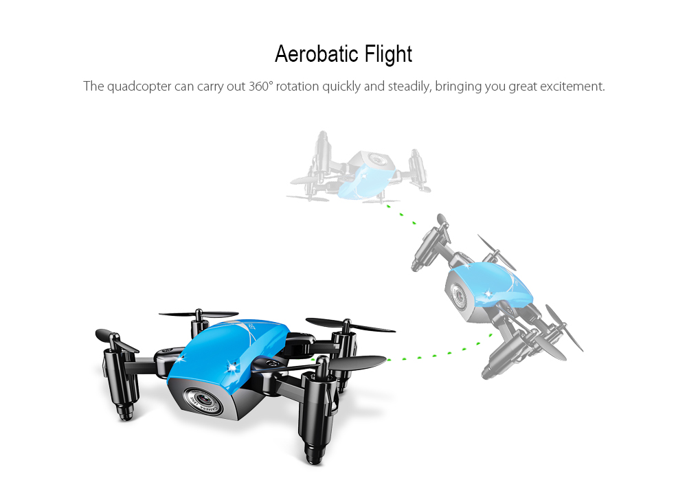 S9 Micro Foldable RC Quadcopter RTF 2.4GHz 4CH 6-axis Gyro / Headless Mode / One Key Return - Blue WiFi FPV 0.3MP Camera + Altitude Hold