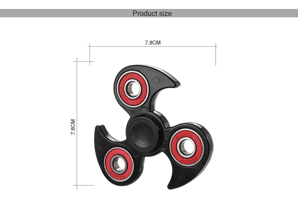 Fly-wheel Gyro Fidget Spinner Stress Reliever Pressure Reducing Toy for Office Worker - Black